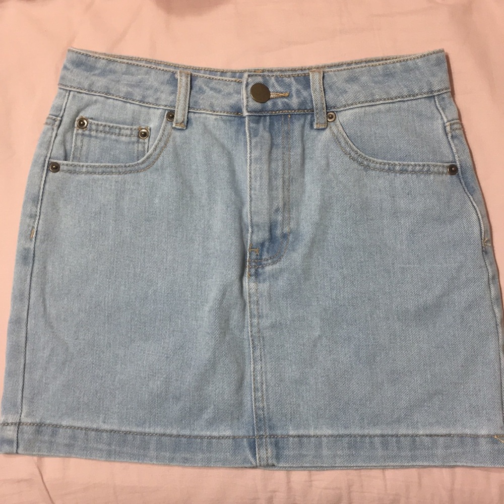 light-wash, forever 21 jean skirt